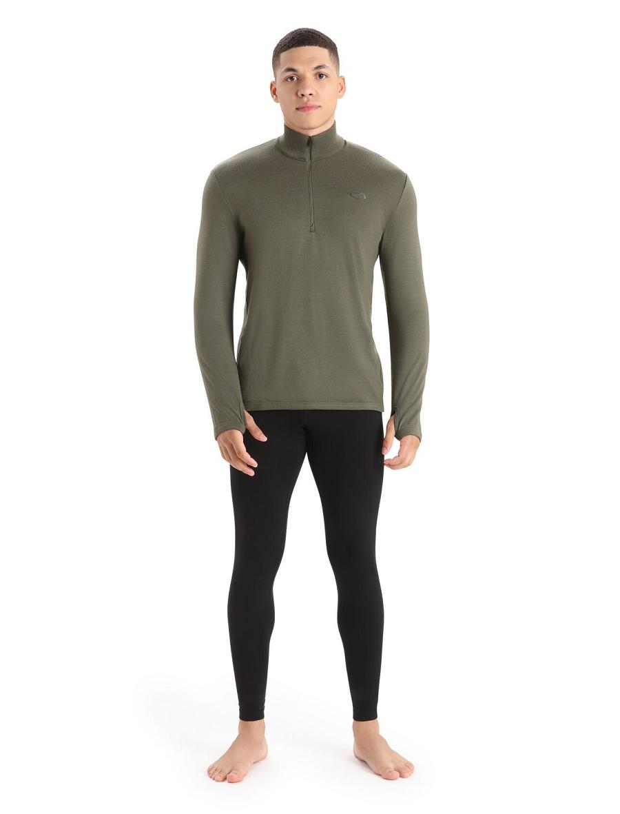 Sweat À Capuche Icebreaker Merino Original Long Sleeve Half Zip Homme Vert Olive | FR 1271LISH